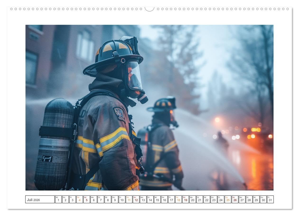 Helden im Einsatz - Männer und Frauen im Feuerwehrdienst (hochwertiger Premium Wandkalender 2026 DIN A2 quer), Kunstdruck in Hochglanz: Die Arbeit der ... zu unterstützen. (CALVENDO Menschen)
