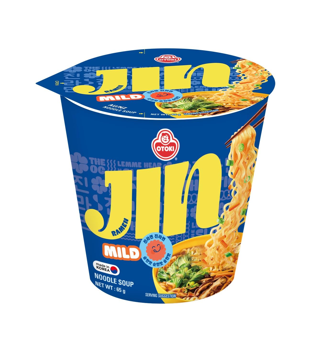 Jin Ramen Korean Style Instant Noodles Mild Flavor Cup Noodles 65gm Each, Pack Of 2 | Veg & Authentic Korean Ramen Noodles | The Product Of Korea