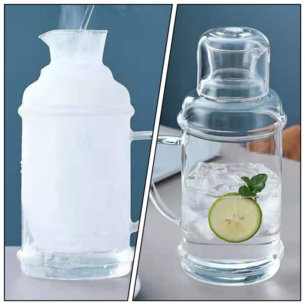 Healifty Hitzebeständiger Glaskrug Ml aus Borosilikatglas mit Deckel und Großem Griff für Wasser Tee und Saft Transparenter Haushaltswasserkrug für Kalte und Heiße Getränke
