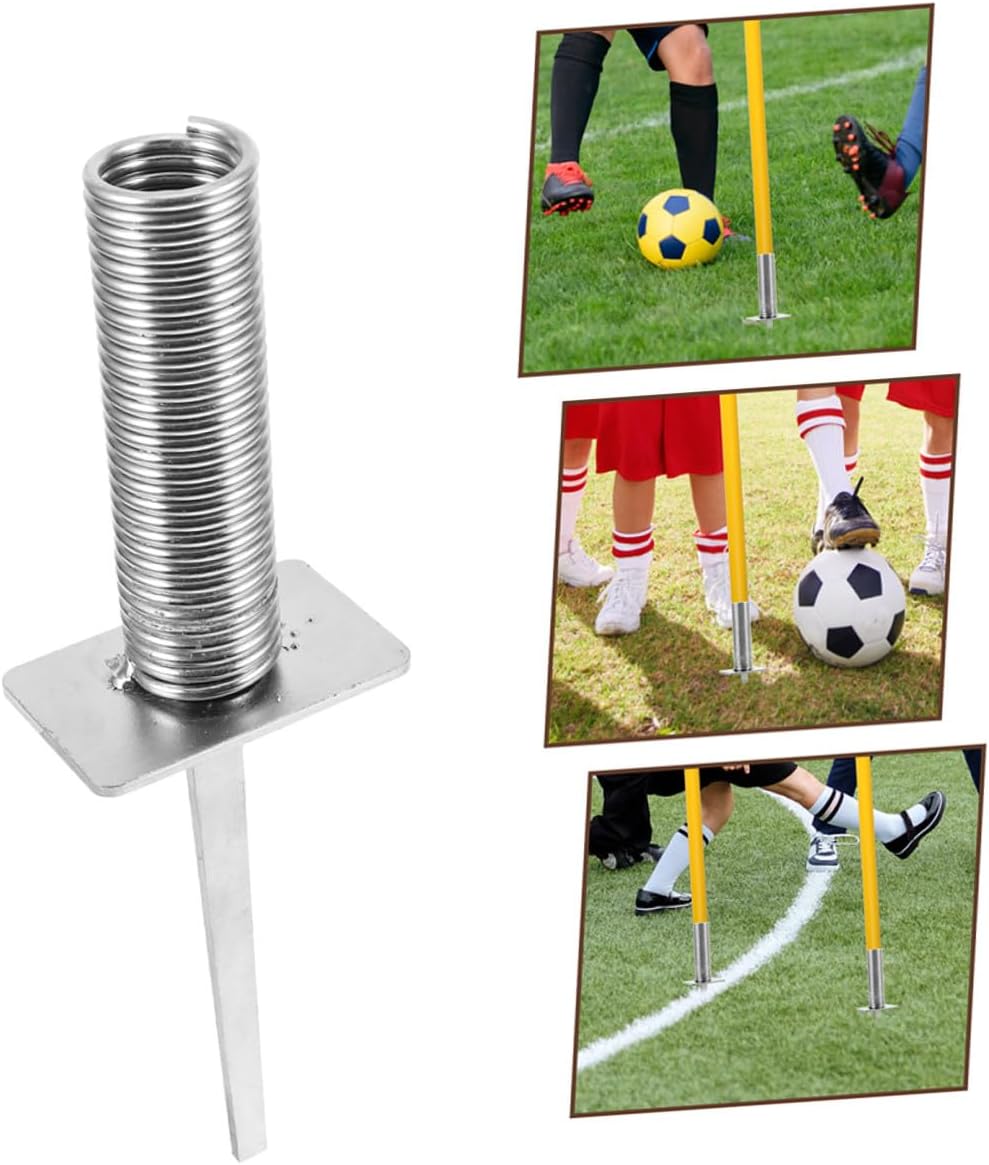 4pcs Football Flagpole Spring-Mounted Spike Training Ground Nail Soccer Corner Flag Base Agility Equipment for Outdoor Football Field Marking