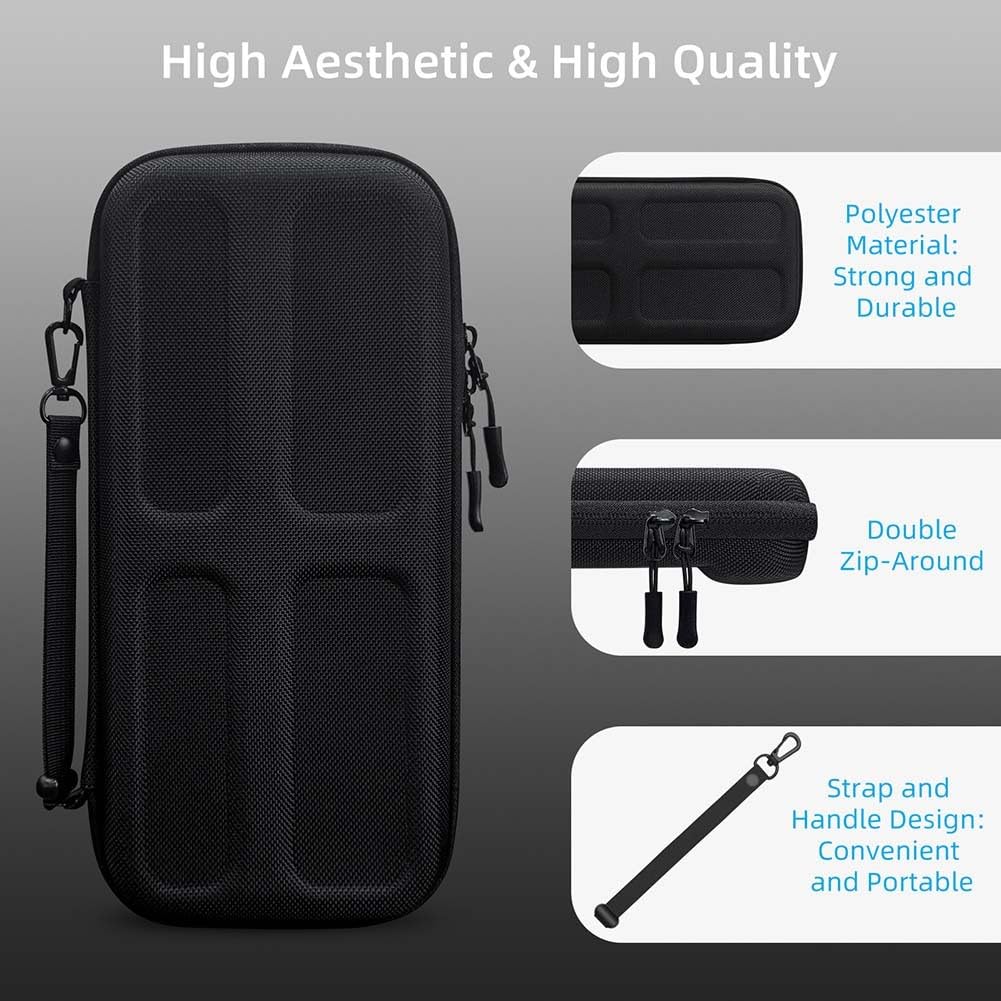 Custodia portatile EVA per Nintendo Switch 2, custodia antiurto con tasca per carte, design compatto, 29 x 14,5 x 4,5 cm, nero