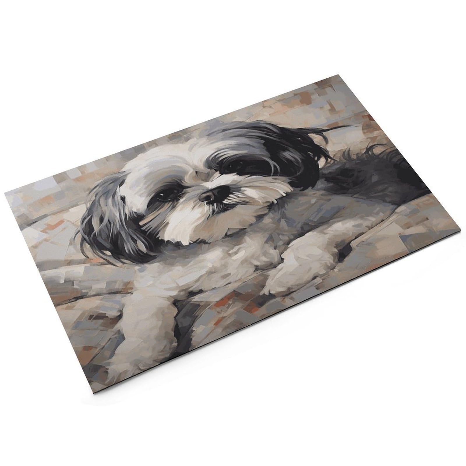 Shih Tzu Tapis de nourriture pour chat – Tapis d'alimentation antidérapant pour chien facile à nettoyer pour la nourriture et l'eau, tapis de gamelle pour chien et chat, 43,2 x 76,2 cm