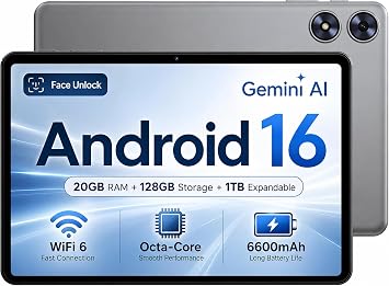 SVITOO Android Tablet 10 Inch, 20GB RAM 128GB ROM Expandable WiFi 6 Gray | Android 16 Tablet, 10 Inch Tablet Octa-Core, HD IPS Display, 1TB Expandable, GPS, Parental Controls, Magnetic Case