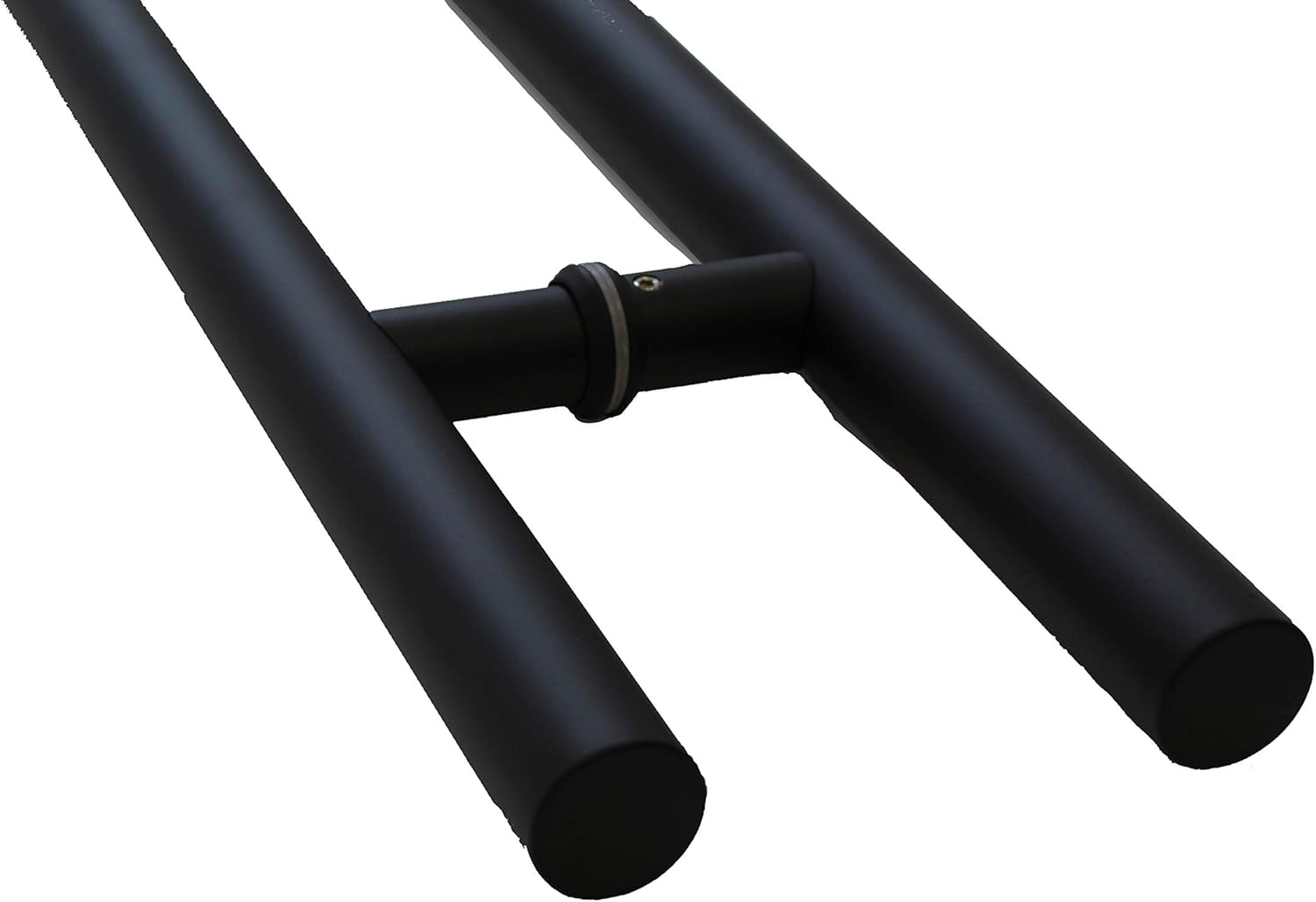 Modern Contemporary 36 inches Round Bar Shape Ladder Stainless-Steel Door Handle Pull Bar Entry Exterior Interior Matte Black Finish