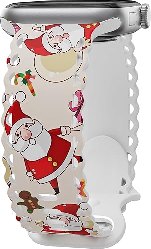 Miniatura 28 de Compatible con Apple Watch Band de 41mm 40mm 38mm 49mm 45mm 44mm 42mm para Mujeres Niñas, Correas Deportivas de Silicona Suave con Estampado Floral