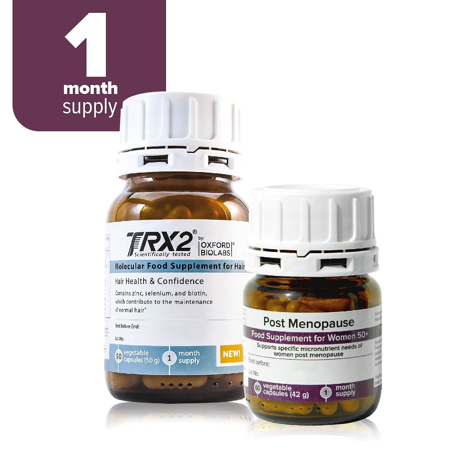 TRX2 Post Menopause Hair Pack – odżywia dojrzałe kobiece włosy – wypadanie włosów – leczenie przerzedzających się włosów z powodu menopauzy – z biotyną – na bazie naturalnej
