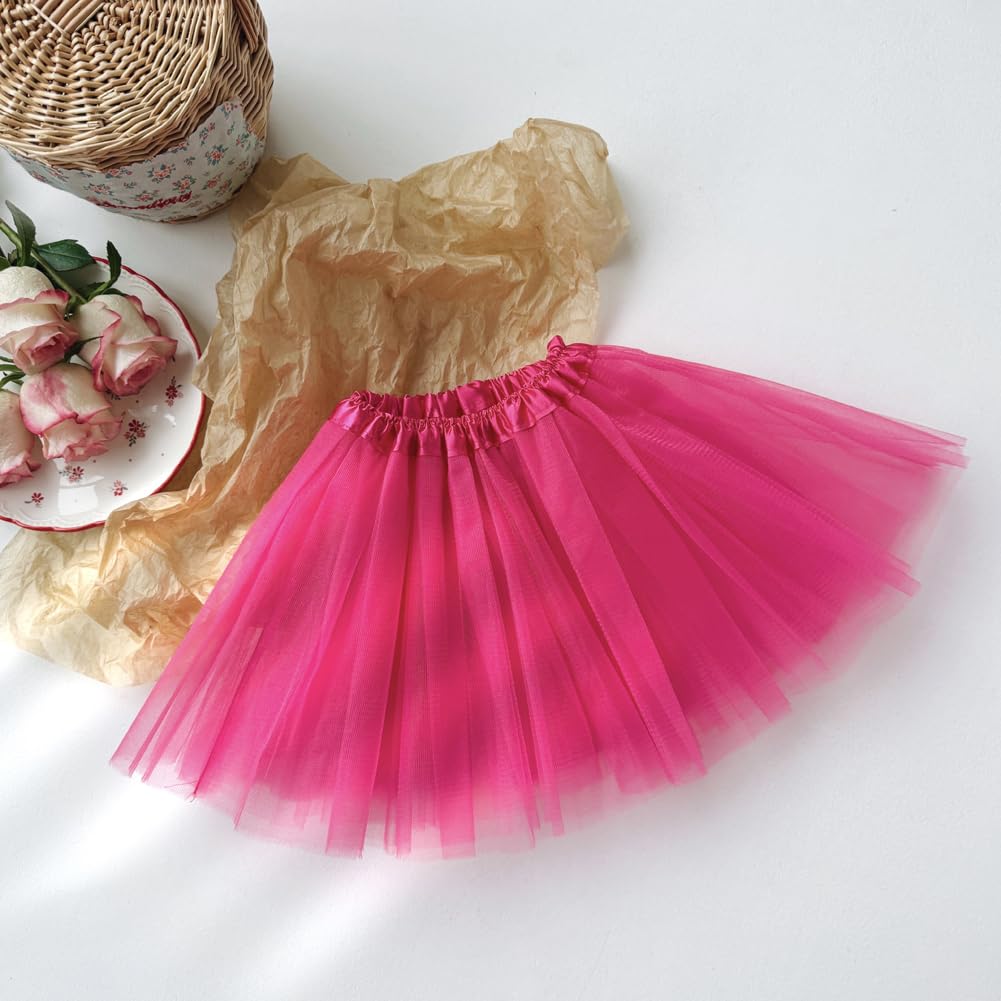 BGFKS Falda tutú para niñas, paquete de 5 piezas de falda de fiesta de princesa con pinzas para el pelo para 2-8 años.