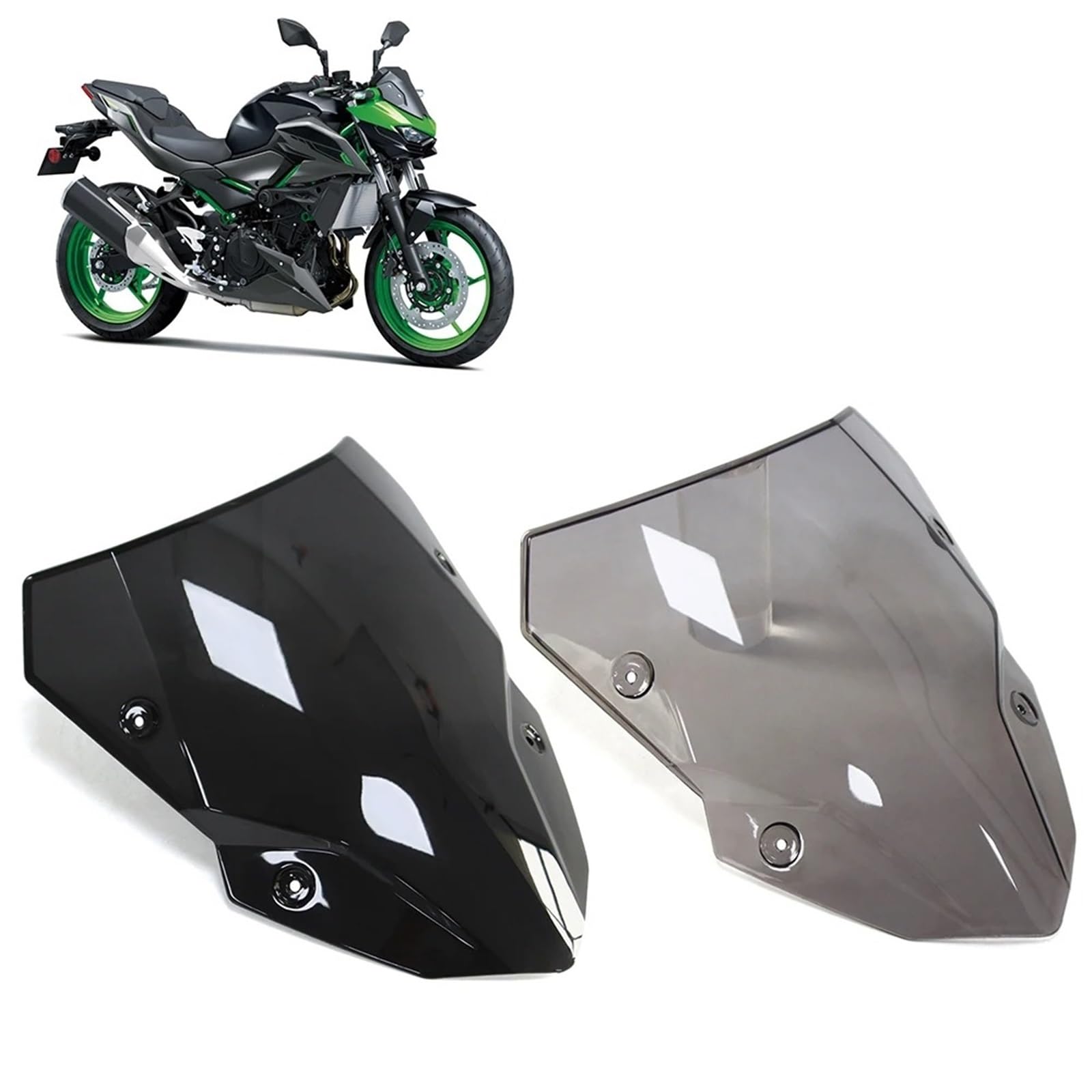 Pare-brise Moto Pour Kawasaki Z125 2019-2023 – ABS Gris – Coupe-vent, Protection Contre Les Débris - 6