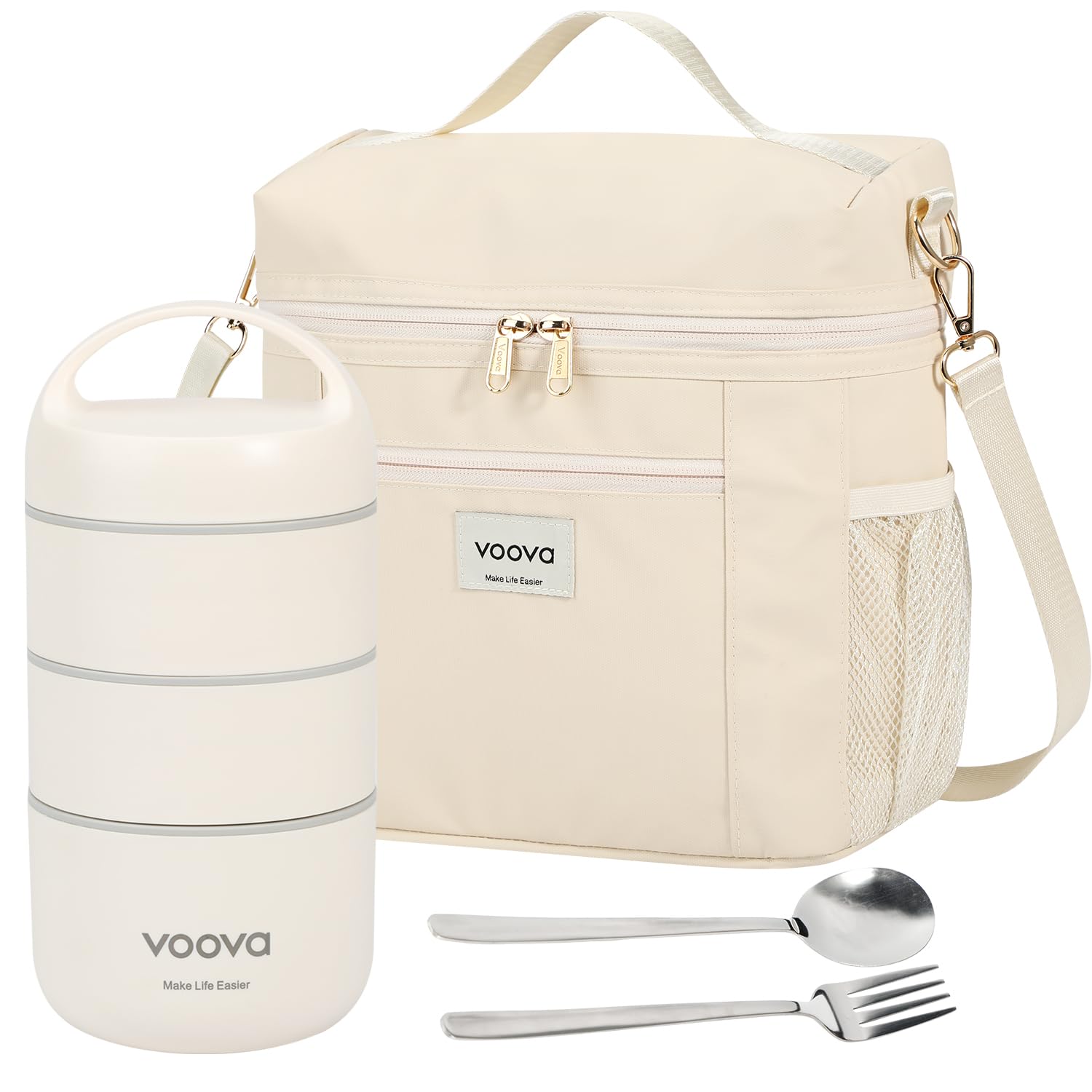 Amazon.com: Voova Stackable Stainless Steel Thermal Lunch Box with