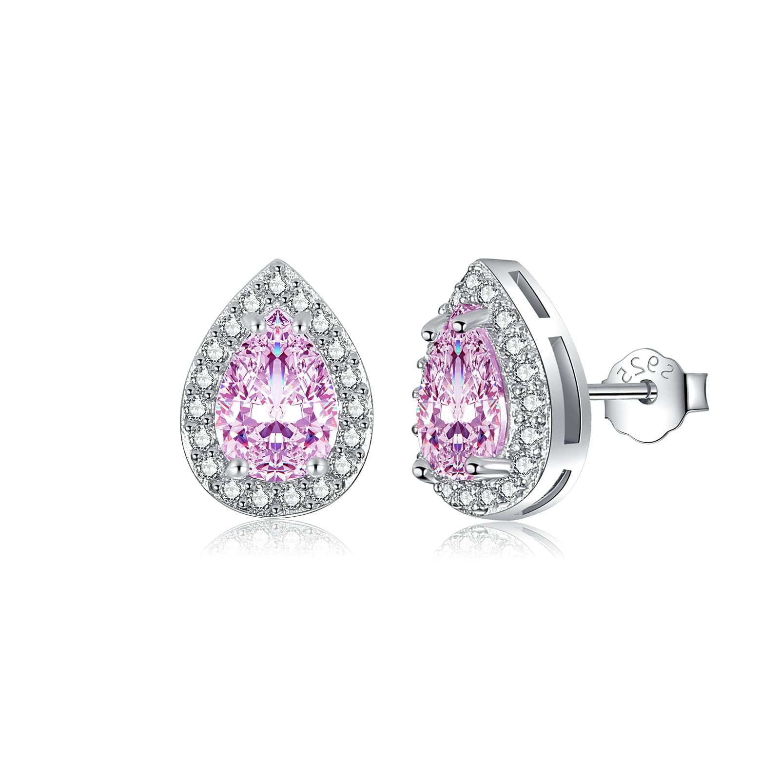MASOP Ohrstecker Silber 925, Geburtsstein Ohrringe Schmuck Geschenke für Frauen Damen Mädchen zum Geburtstag