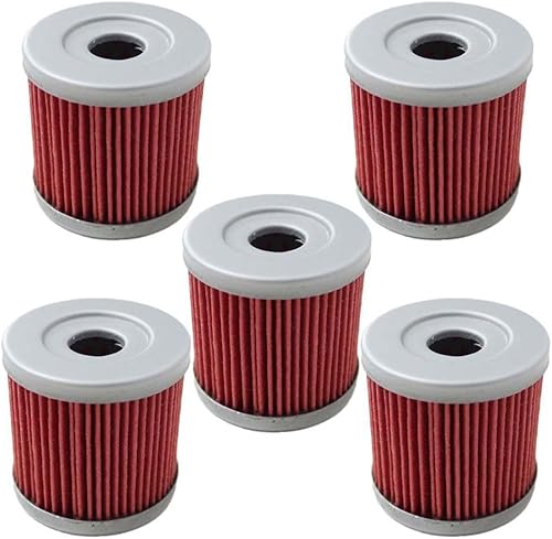 HIFROM Paquete de 5 filtros de aceite de repuesto para Suzuki DRZ400E DRZ400S DRZ400SM 2000-2013 Reemplazo HF139 y KN139