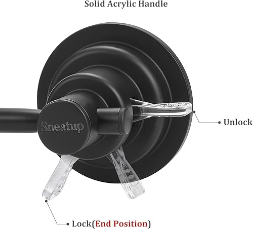 Miniatura 9 de Sneatup Barra de toalla extensible de acero inoxidable de 17 a 28 pulgadas con ventosa