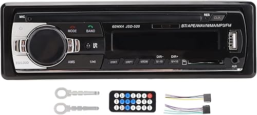 Receptor estéreo de coche multimedia, pantalla LED de control de voz AI, llamadas manos Bluetooth, soporte MP3 WMA WAV, USB2.0 Reproductor de MP3