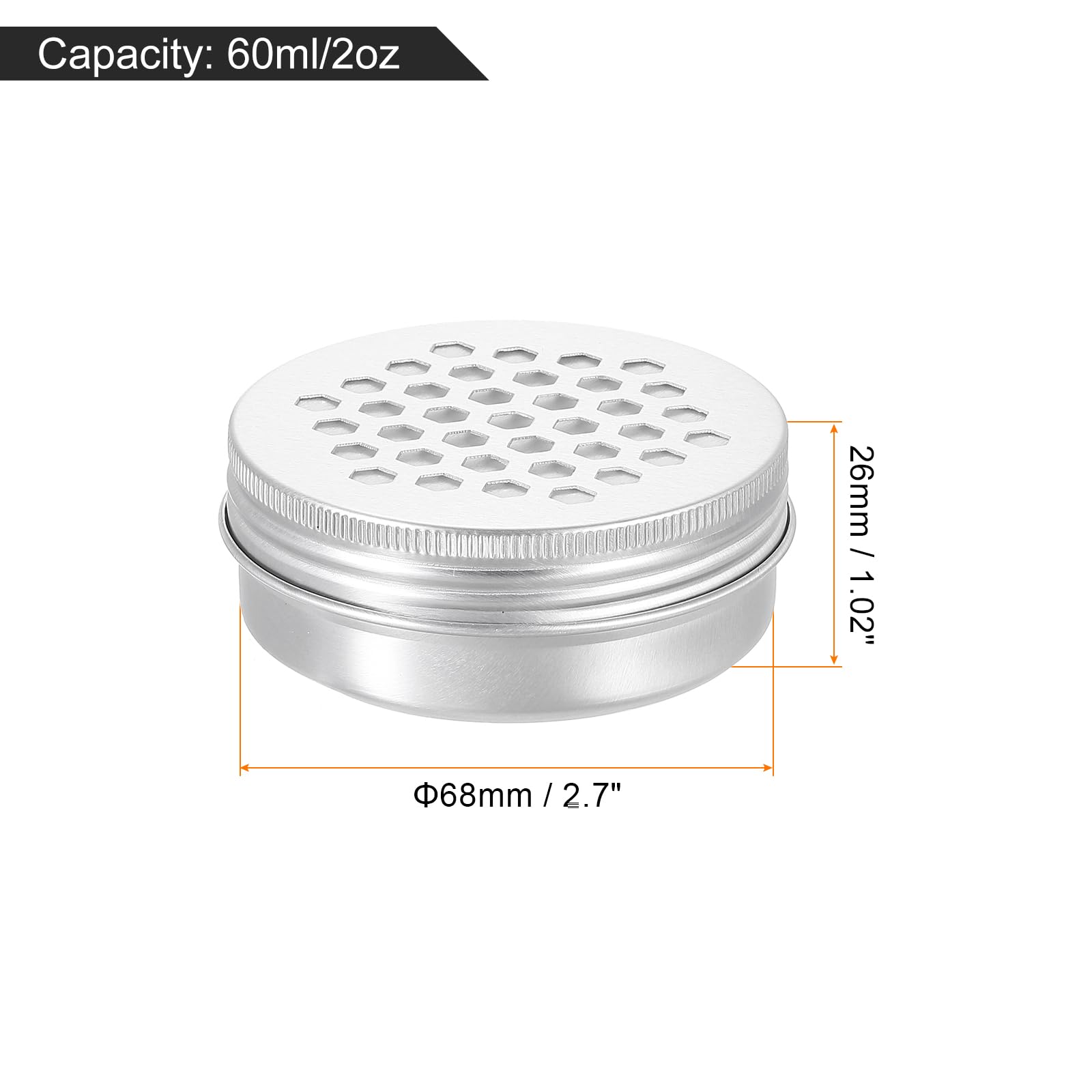 HARFINGTON 12 Pcs Aluminium Tins with Hollow Lids 2oz/60ml Aluminium Tins with Hollow Lid Refillable Spice Containers Plastic Jars Sample for Air Freshener Candles Travel Storage