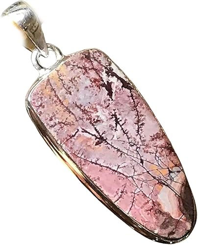 Genuine Scenic Sonora Dendritic Rhyolite 925 Solid Sterling Silver Pendant 50mm