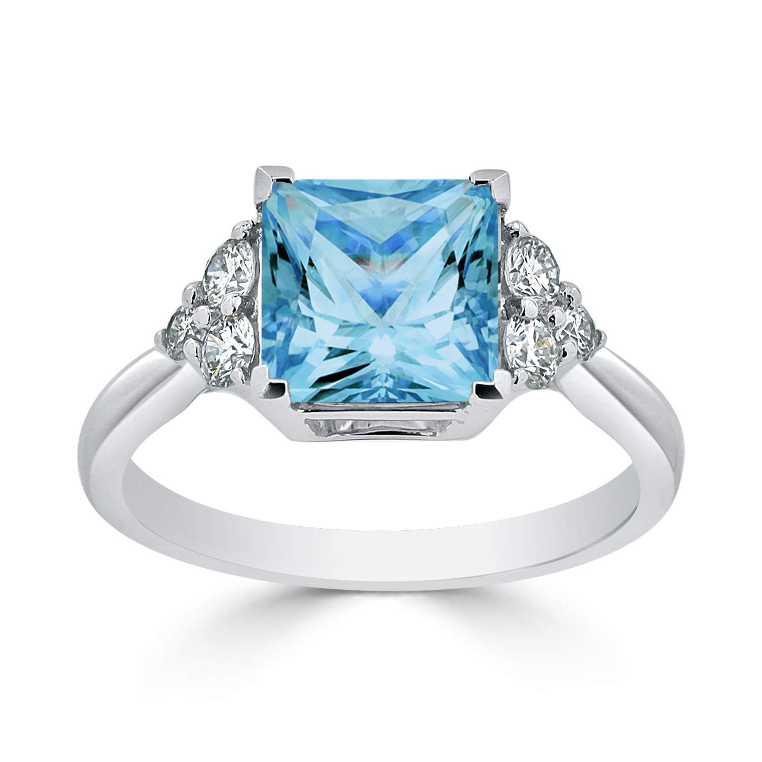 14k Gold Princess-cut Gemstone and Diamond Engagement Ring (2 1/10 to 3ct TGW, 1/3ct TDW) by Diamond