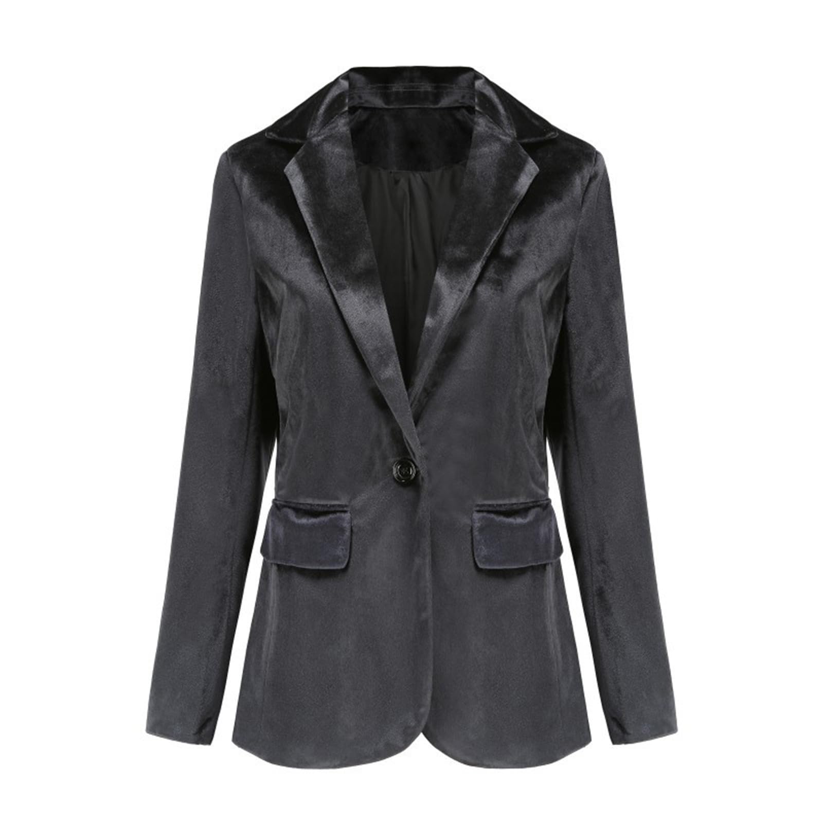 Womens Velvet Blazer Jackets Dressy Casual Long Sleeve Lapel Collar Open Front Coat Work Office Velour Blazers Suit