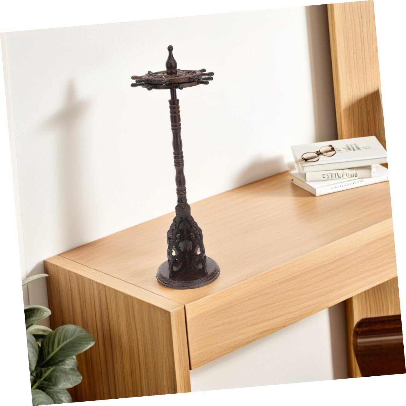 Stiftehalter Zufälliger als Dekorative Schreibtischaufbewahrung aus Multifunktional mit Runder Schwarzem Holz Drehbarem 13-Fach Pinselhalter Stil und Büro Schule