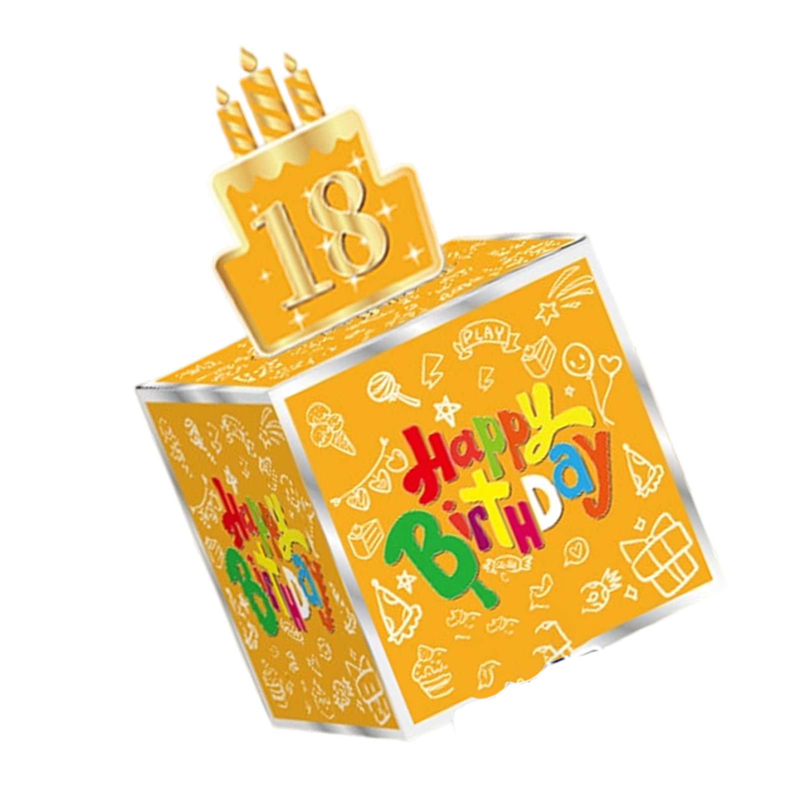 Age Number Surprise Gift Box Pull Out Design Birthday Party Decorations for Family and Friends Celebration Interactive Pull-Out Surprise Bank Birthday Party Decorations