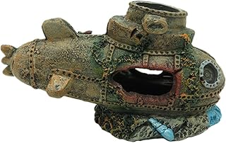 balacoo Aquarium Submarine Ornaments Shipwreck Decorations Resin Sunken Submarine Ship Decorations Eco- Friendly for Aquarium Environments Accessories