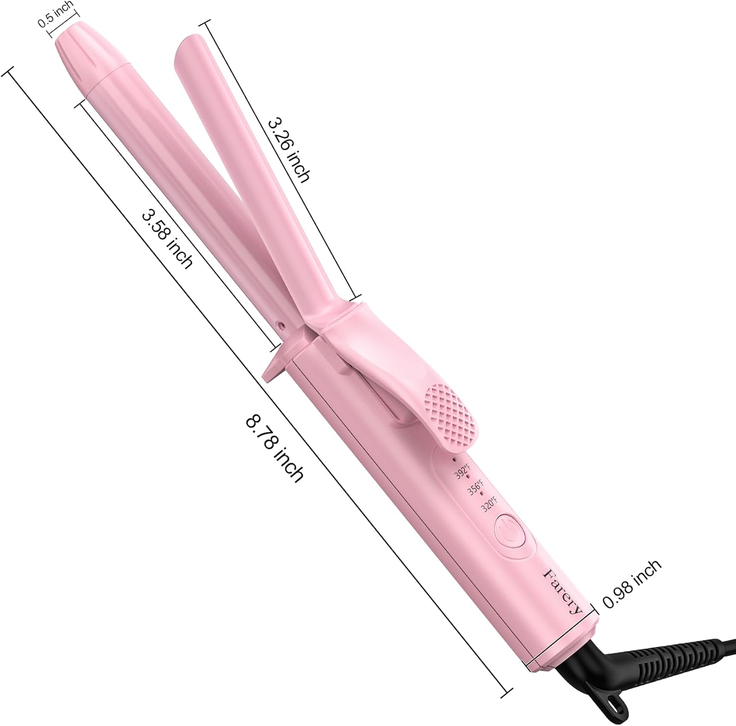 FARERY Mini Curling Iron for Short Hair, 1/2 Inch Travel Size Curling Iron Dual Voltage, Ceramic Mini Hair Curler with 3 Adjustable Temp, Auto-Off, Infused with Keratin & Argan Oil, with Storage Bag - Image 8