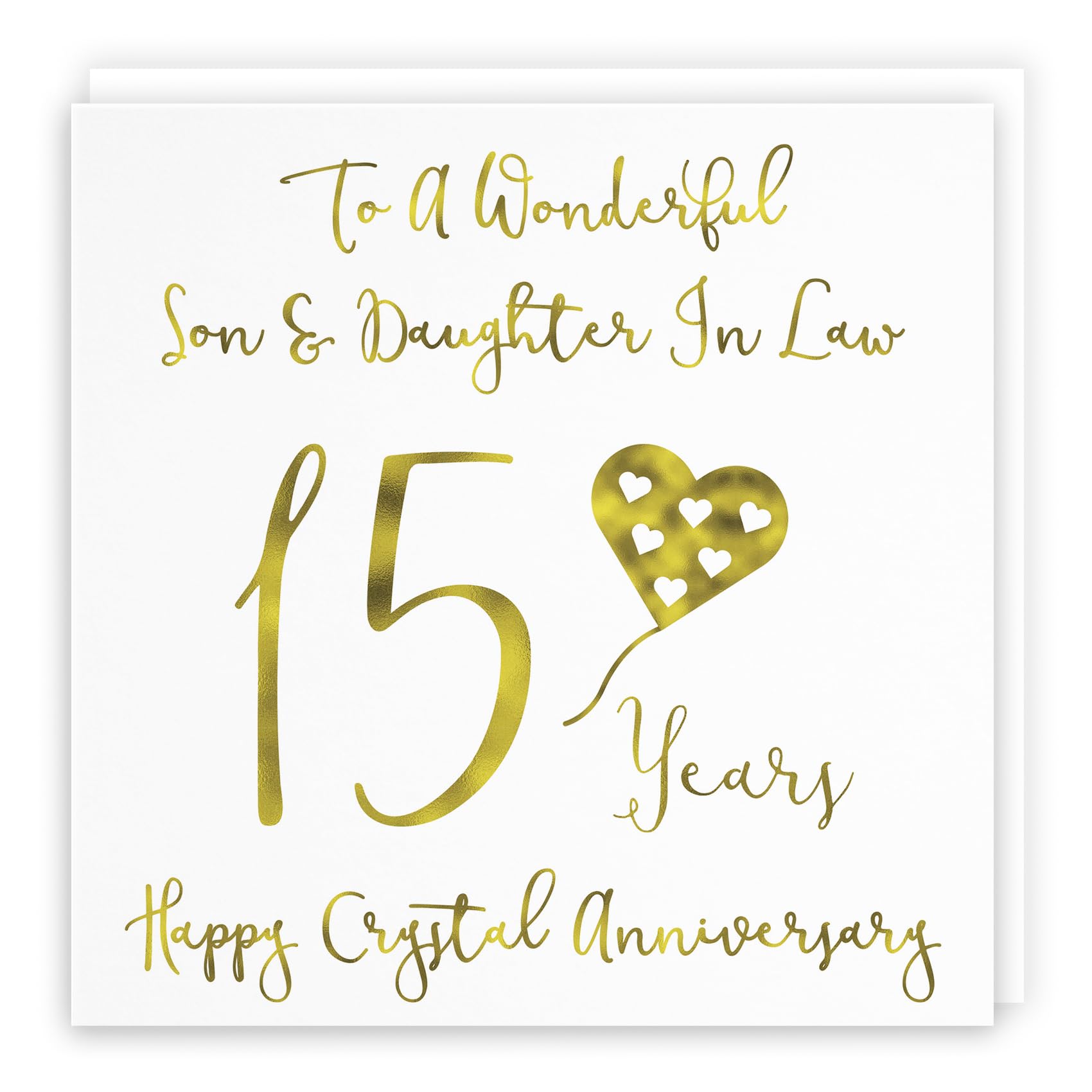 Hunts England, Son And Daughter In Law 15th Anniversary Card, To A Wonderful Son & Daughter In Law, 15 Years