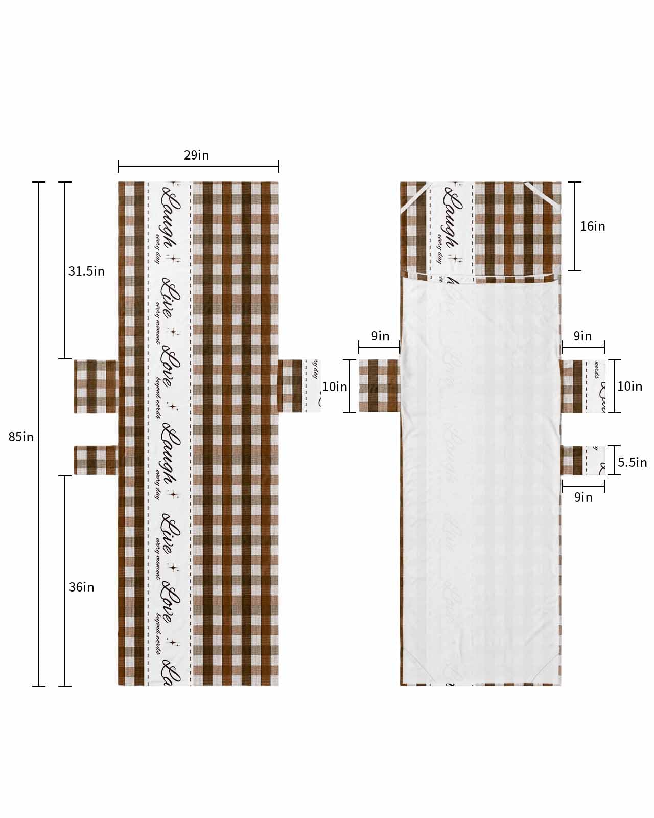 Brown Plaid Beach Lounge Chair Towel Cover, Soft Chaise Lounge Towel with Side Pockets Patio Pool Chairs Cover for Beach/Pool Sunbathing 29x85 Farmhouse Buffalo Checkered Vintage
