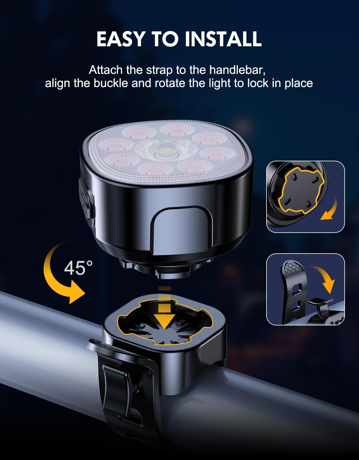 Luces de bicicleta [8+7 modos], luces de bicicleta recargables USB delanteras y traseras, ultra brillantes con foco y reflector, luces de bicicleta impermeables IP65 para carretera, montaña, 6