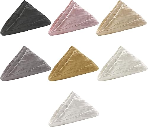 Miniatura 6 de YOUR CHAIR COVERS - Paquete de 10 servilletas de tela de tafetán arrugadas de 20 pulgadas, color champán, de gran tamaño, doble plegado y