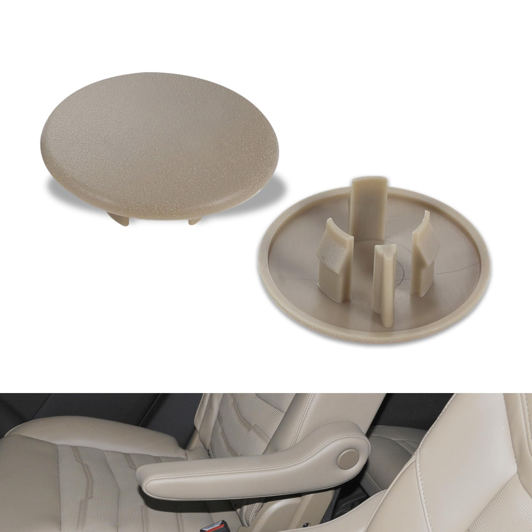 2PCS Armrest Cover Cap Replaces 15279689 Left or Right Rear Bucket Seats Arm Rest Handle Trim Bolt Car
