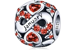 Voroco Infinity Love Heart Charm Birthstone Jewelry