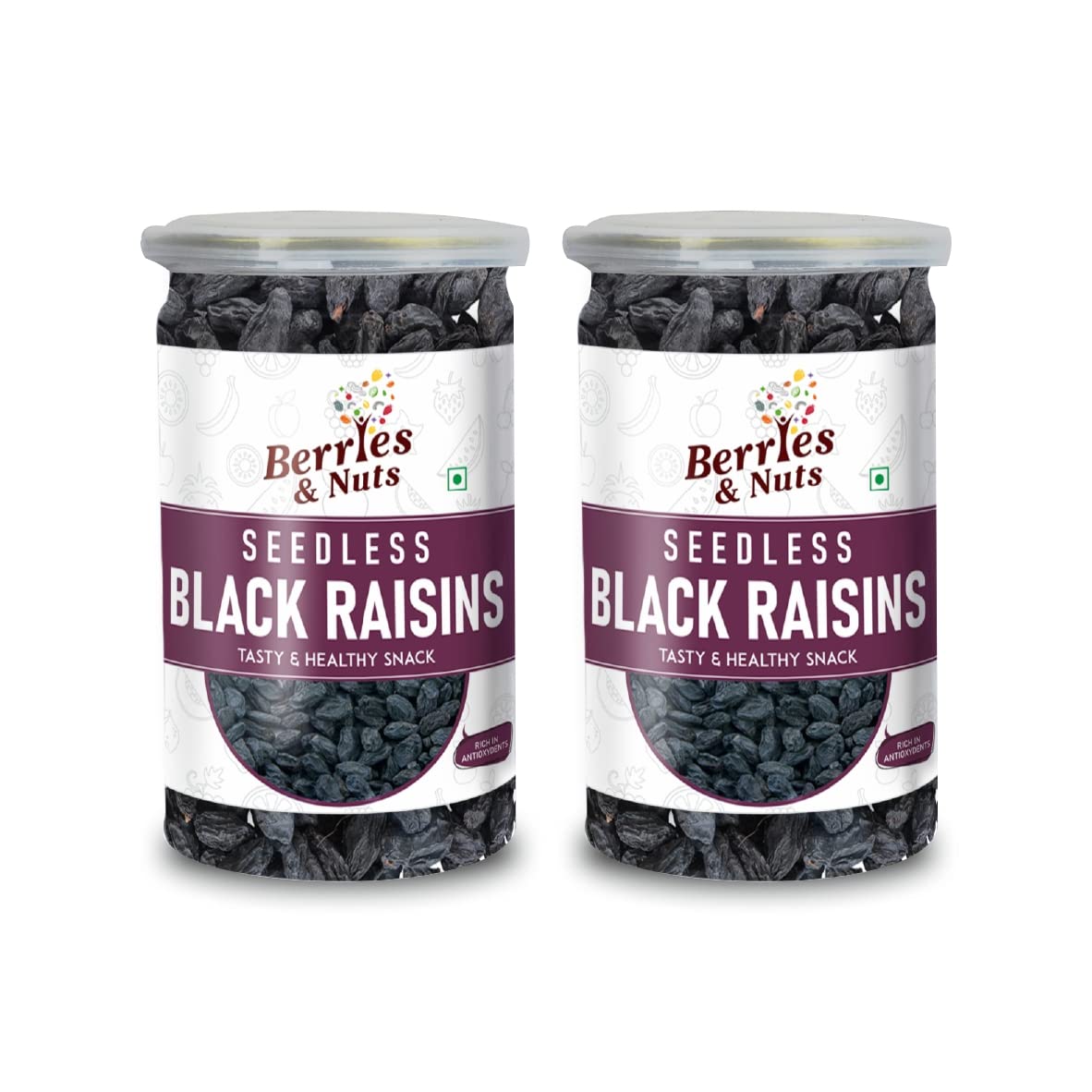Berries And Nuts Dried Black Afghani Seedless Raisins | Kali Kishmish Seedless, Kali Drakh, Raisin seedless | 400 Grams | 2 Bottle of 200 Grams (B09QGL159J) Amazon Price History, Amazon Price Tracker
