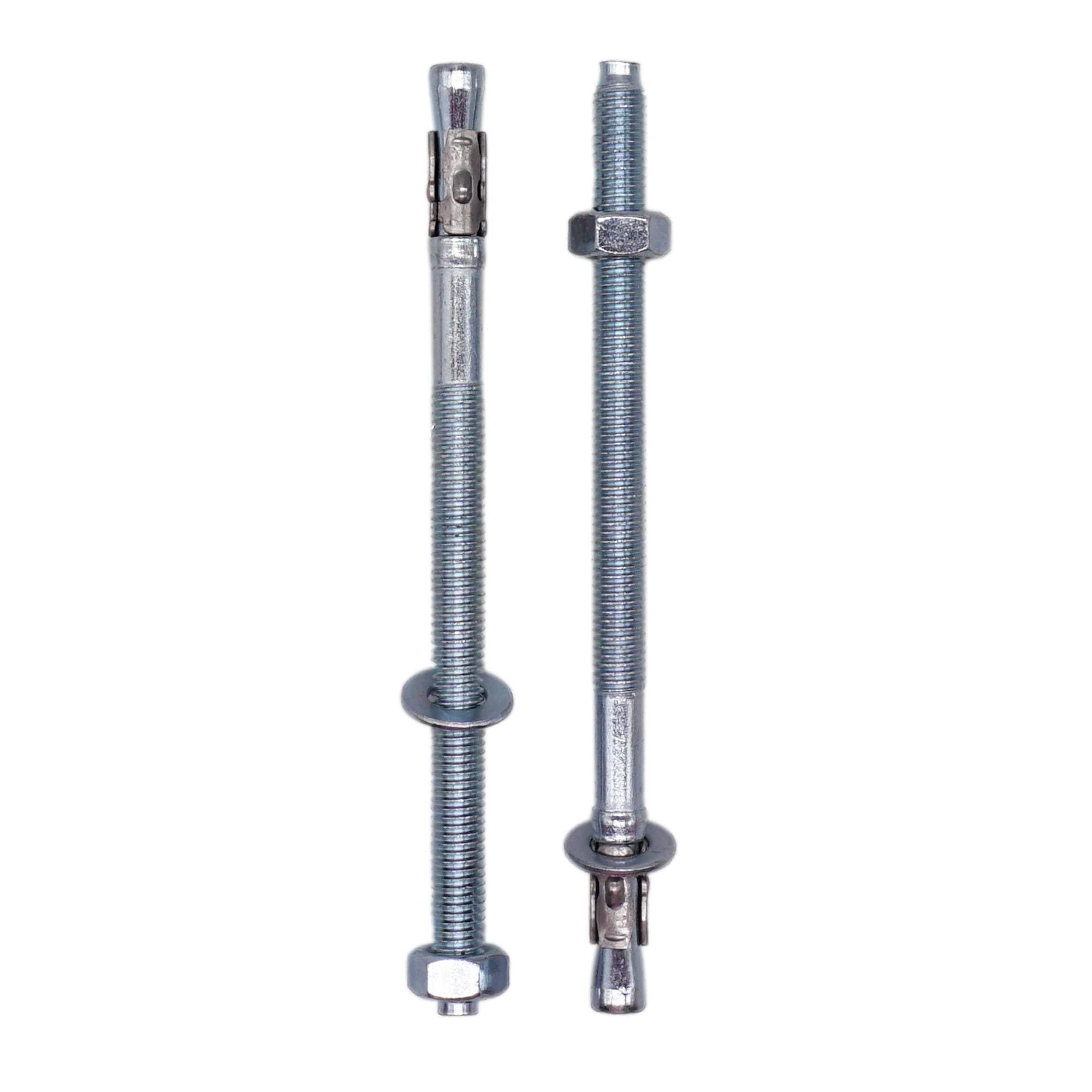 Skir'co (6 Pcs) Zinc Plated Wedge Anchors M8 X 150 Mm, Metal Dowels, Anchor Bolt, Masonry And Concrete Expansion Bolts