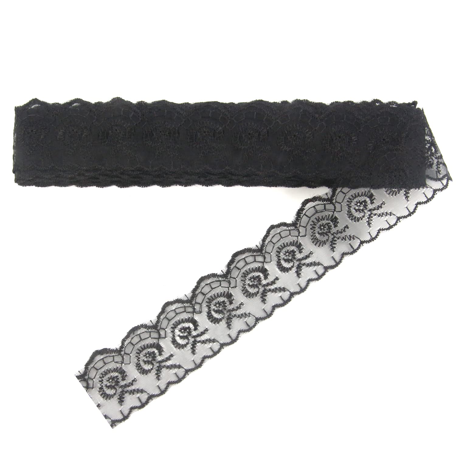 Lace Ribbon Ladies Decorative Bridal Wedding Decorations, Beautiful Gift Wrapping, DIY Sewing Making (Black)
