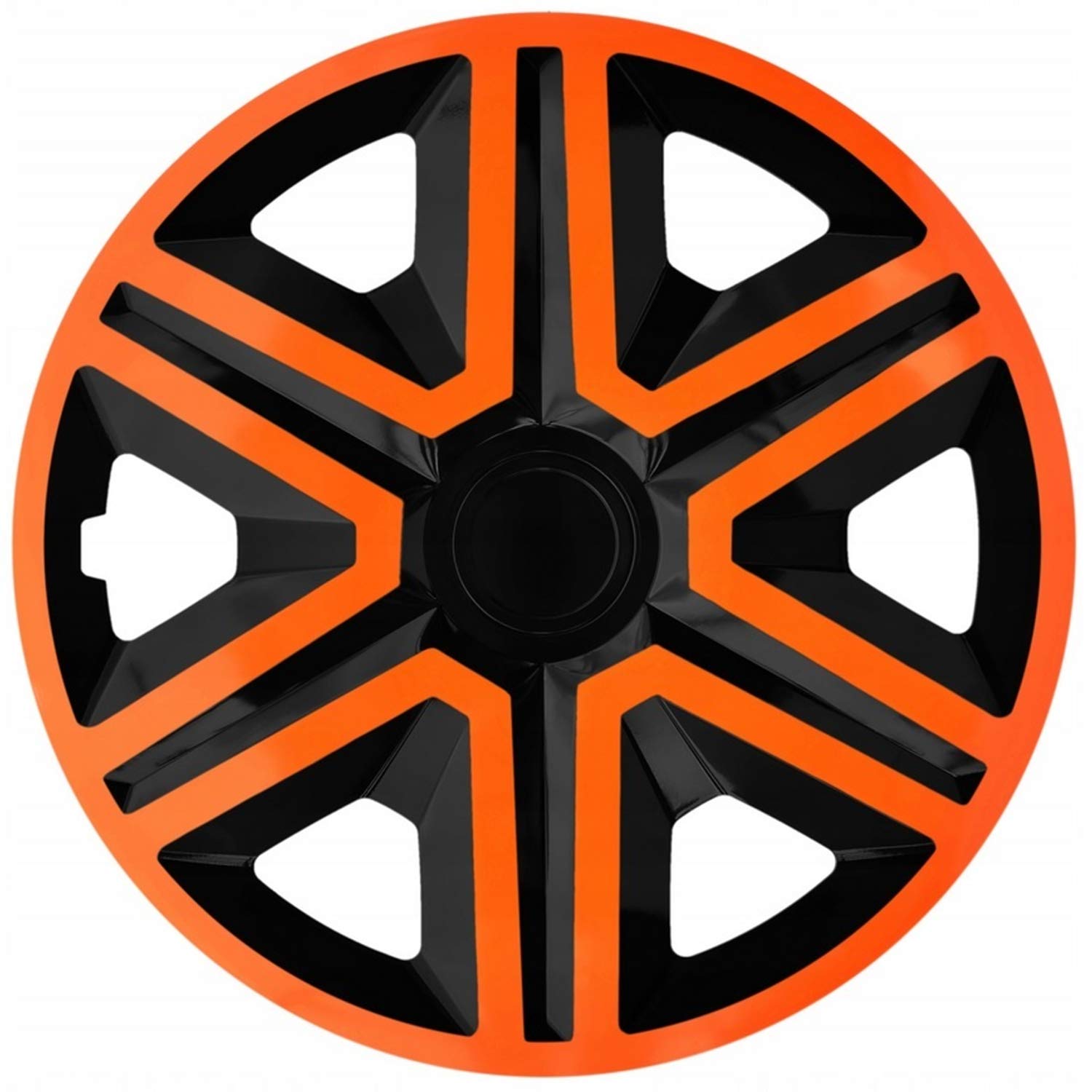 NRM Action Lot de 4 enjoliveurs universels pour voiture (orange/noir, 14")