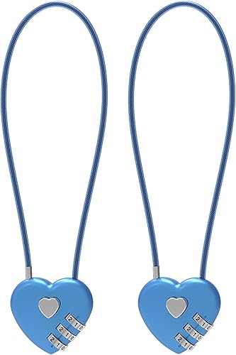 Miniatura 8 de Candado de combinación pequeña, cerraduras de cable con combinación, lindo candado con número, bloqueo de cable combinado para equipaje, maleta,