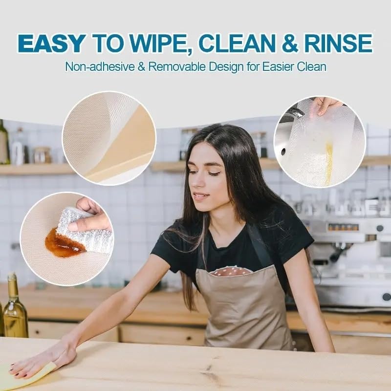Image of CRIYALE Transparent EVA Food Grade Washable Anti Slip Mat /Sheet Shelf Liner, Table, Multipurpose Waterproof Scratch-Resistant Place Kitchen Drawer mat (45 cm x 5 mtr) (Diamond Texture, Transparent)