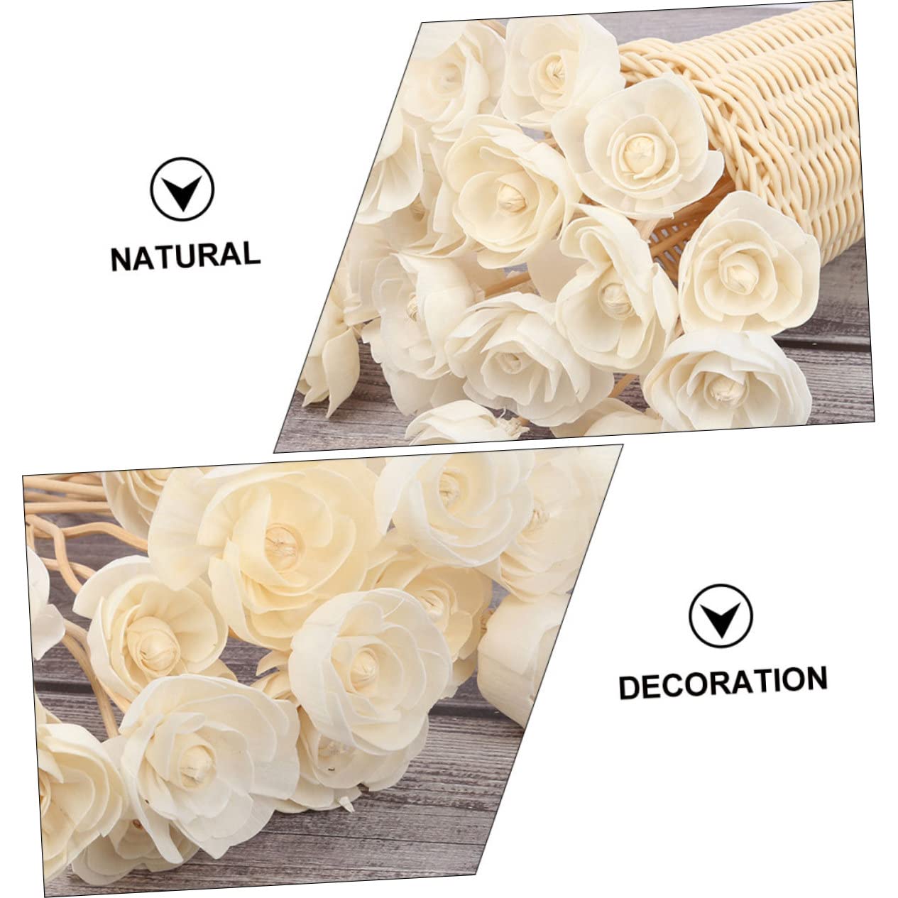 Ciieeo 32stücke Rattan Duftstäbchen Mit Trockenblumen Aromatherapie Zubehör Für Raumduft Für Wohnzimmer Und Büro Handgefertigt Luftfrischung