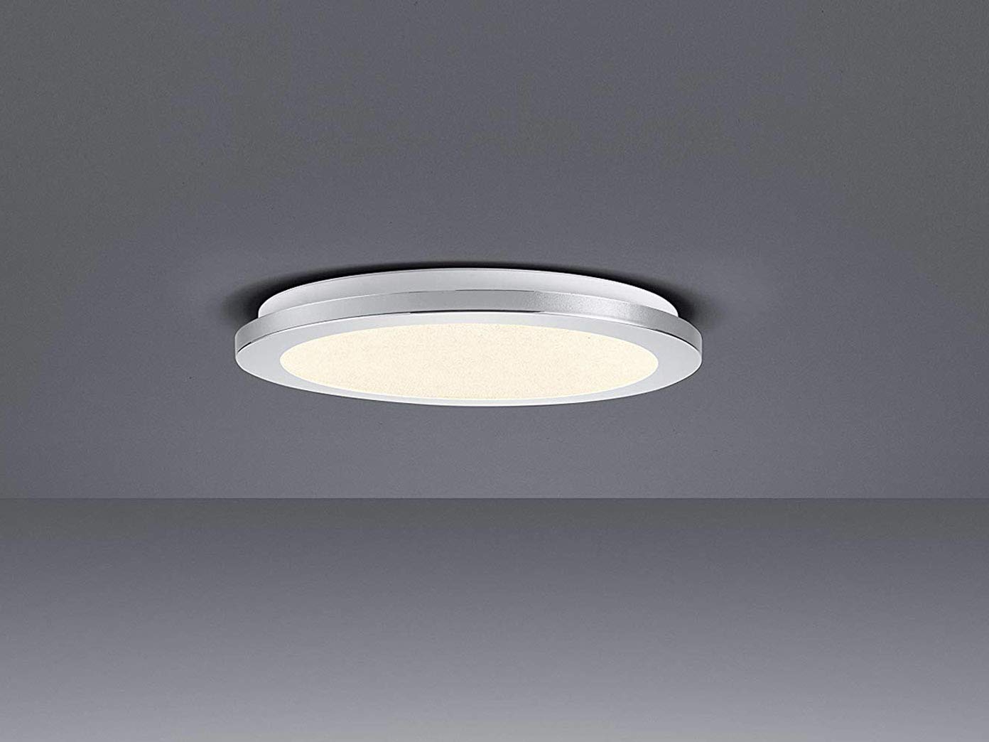 Trio Leuchten 656412406 Cesar A+, LED Deckenleuchte, Metall, 24 Watt, Integriert, Chrom, Switch-Dimmer, 40 x 40 x 3 cm