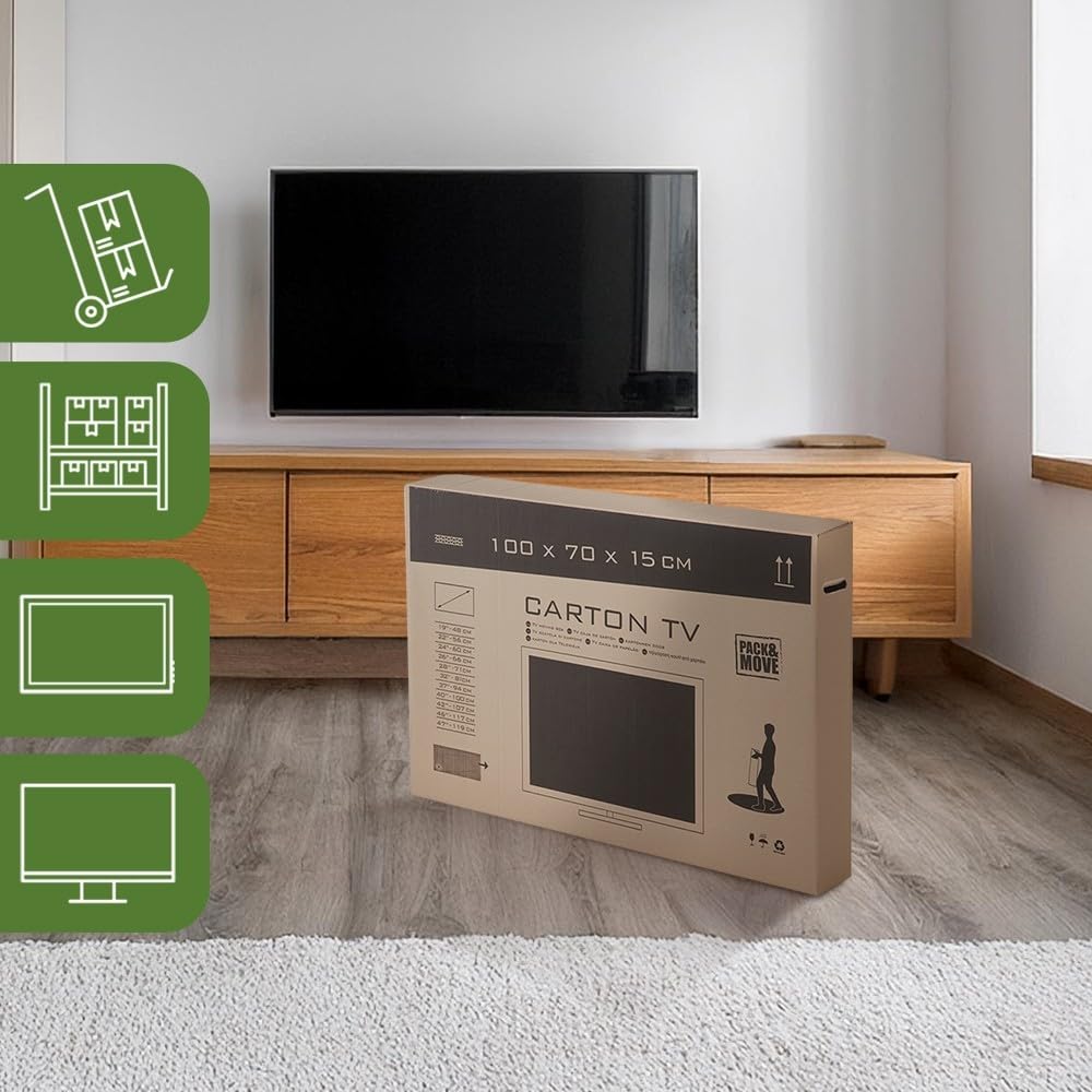 Pack and Move - Tektura ochronna do telewizora 47" - Przenoszenie płaskiego ekranu - 100 x 15 x 70 cm - Wzmocniony karton