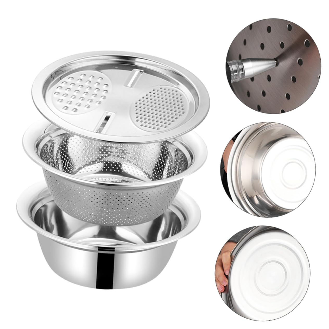 Ciieeo Trimmer Multiuso Bacinella in Acciaio Inox Resistente Grattugia da Cucina Bacinella per Cucinare Utensili per Preparazione Cibi