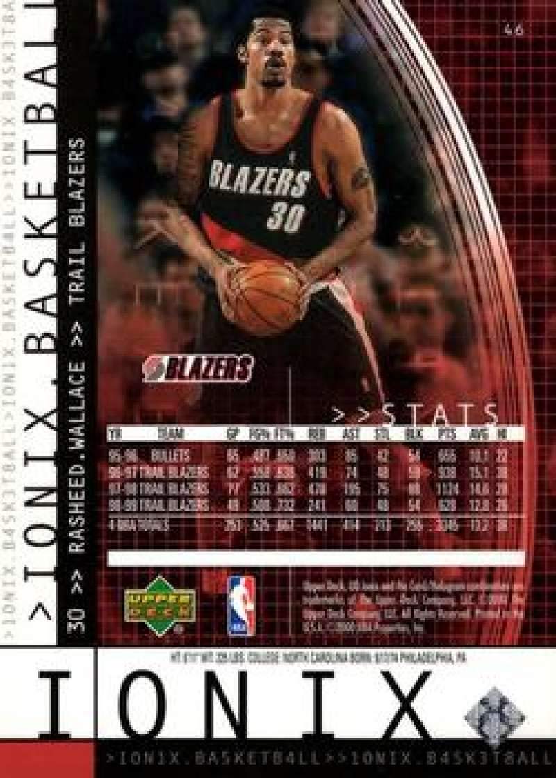 Amazon.com: 1999-00 Upper Deck Ionix Basketball #46 Rasheed