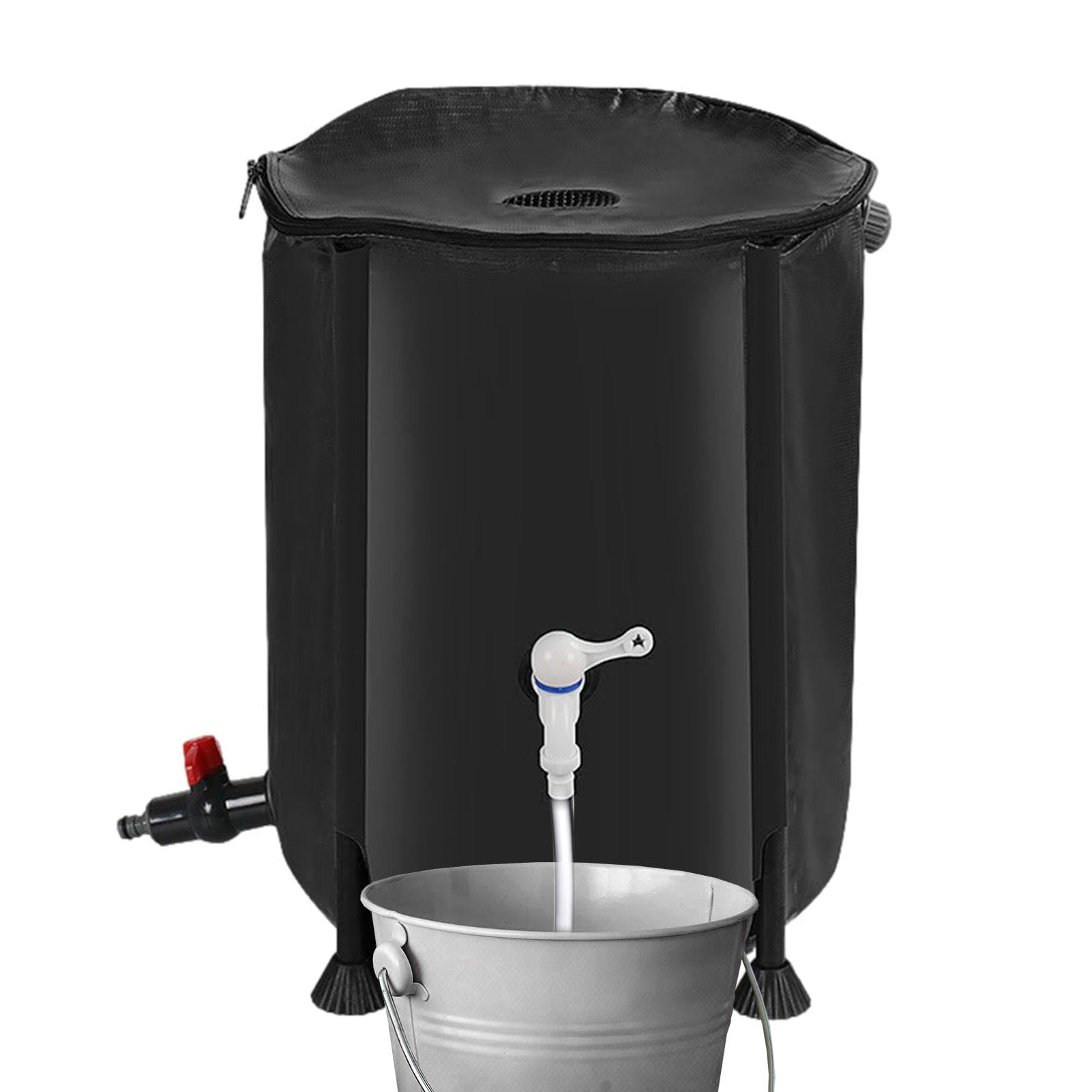 Barril de recolección de agua de lluvia, tanque de almacenamiento de agua de 200 L, colector de agua de recolección de lluvia, barril de lluvia portátil con kit de desbordamiento, almacenamiento de | de 200 L, colector de agua de recolección de lluvia, ba