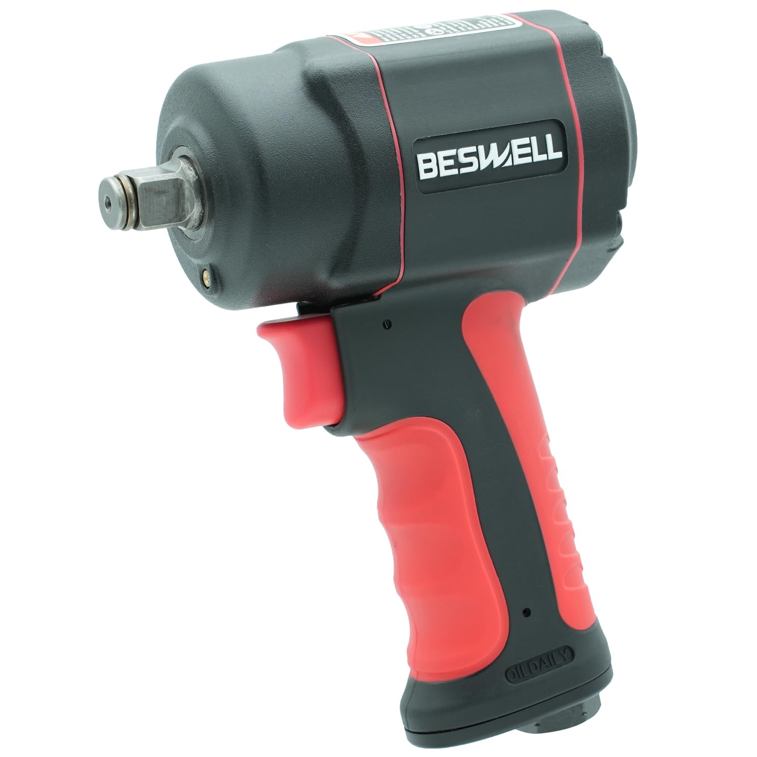 Beswell-BW-112F3N-llave de impacto neumática - máx. Par de aflojamiento 1200 Nm, 12,5 mm (1/2 pulgada) - llave neumática de baja vibración para apretar y aflojar tornillos-2 años de garantía