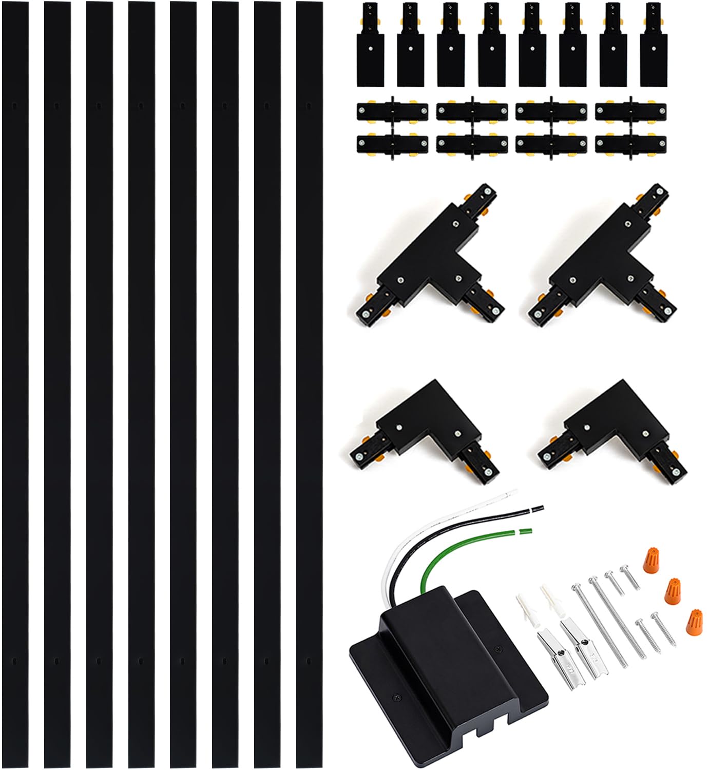 VANoopee 26FT H Track Lighting Rails with Floating Canopy Connector, Black
