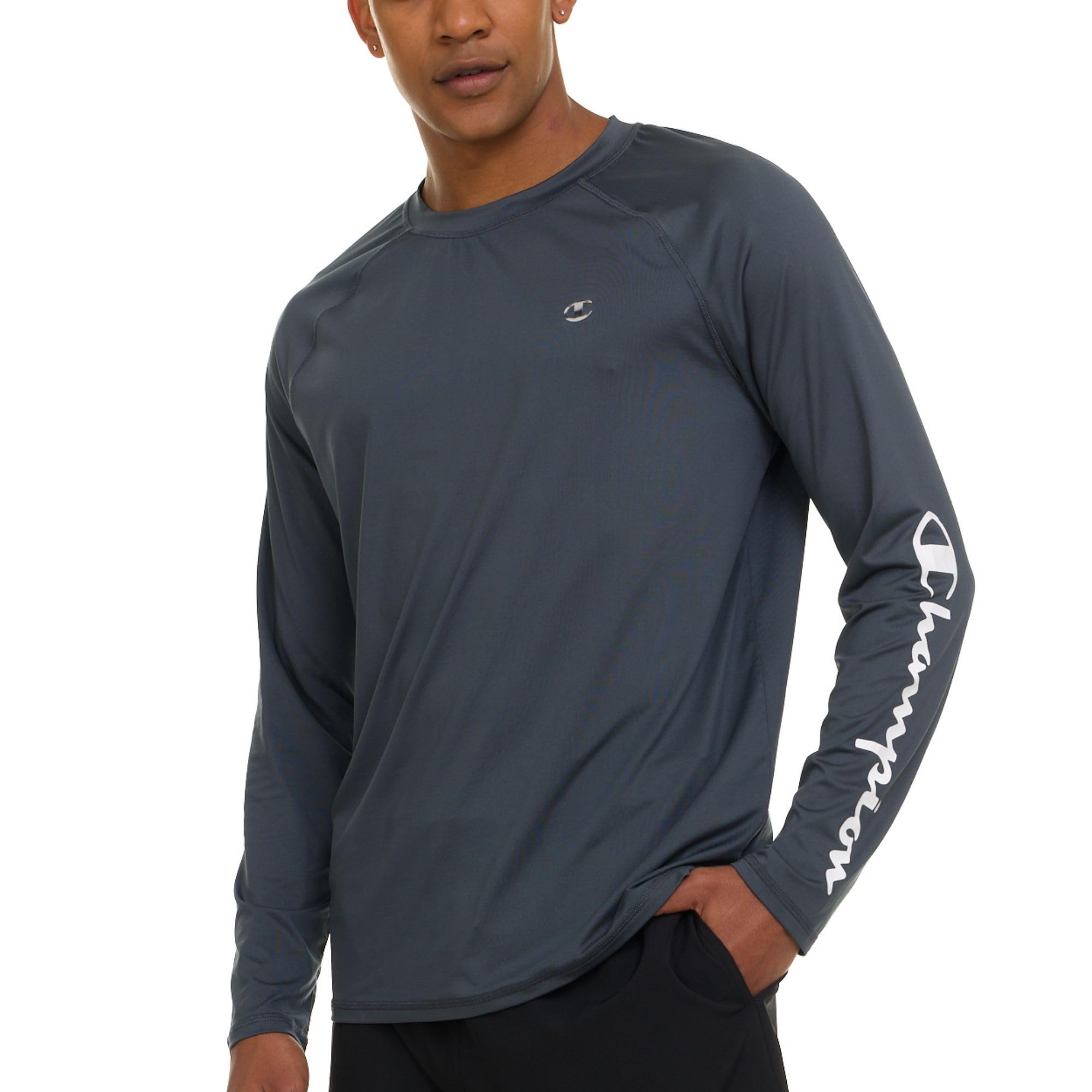 Champion Rash Guard - Camicia da nuoto da uomo, a maniche lunghe, per pesca ed escursionismo, protezione solare UPF 50, protezione solare UV, asciugatura rapida