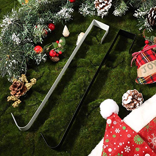 Image of 15inch Metal Wreath Hanger Premium Over The Door Wreath Hook for Christmas Decoration Black