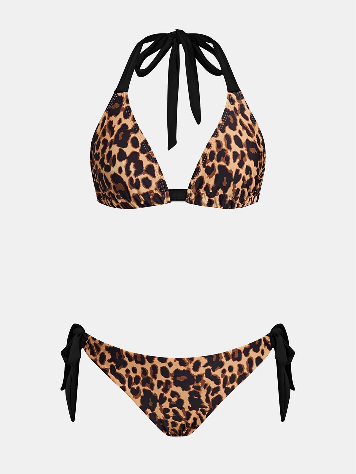 CUPSHE Bikini da donna Set due pezzi costume da bagno con scollo a V reversibile inferiore Halter Self Tie Back Hook
