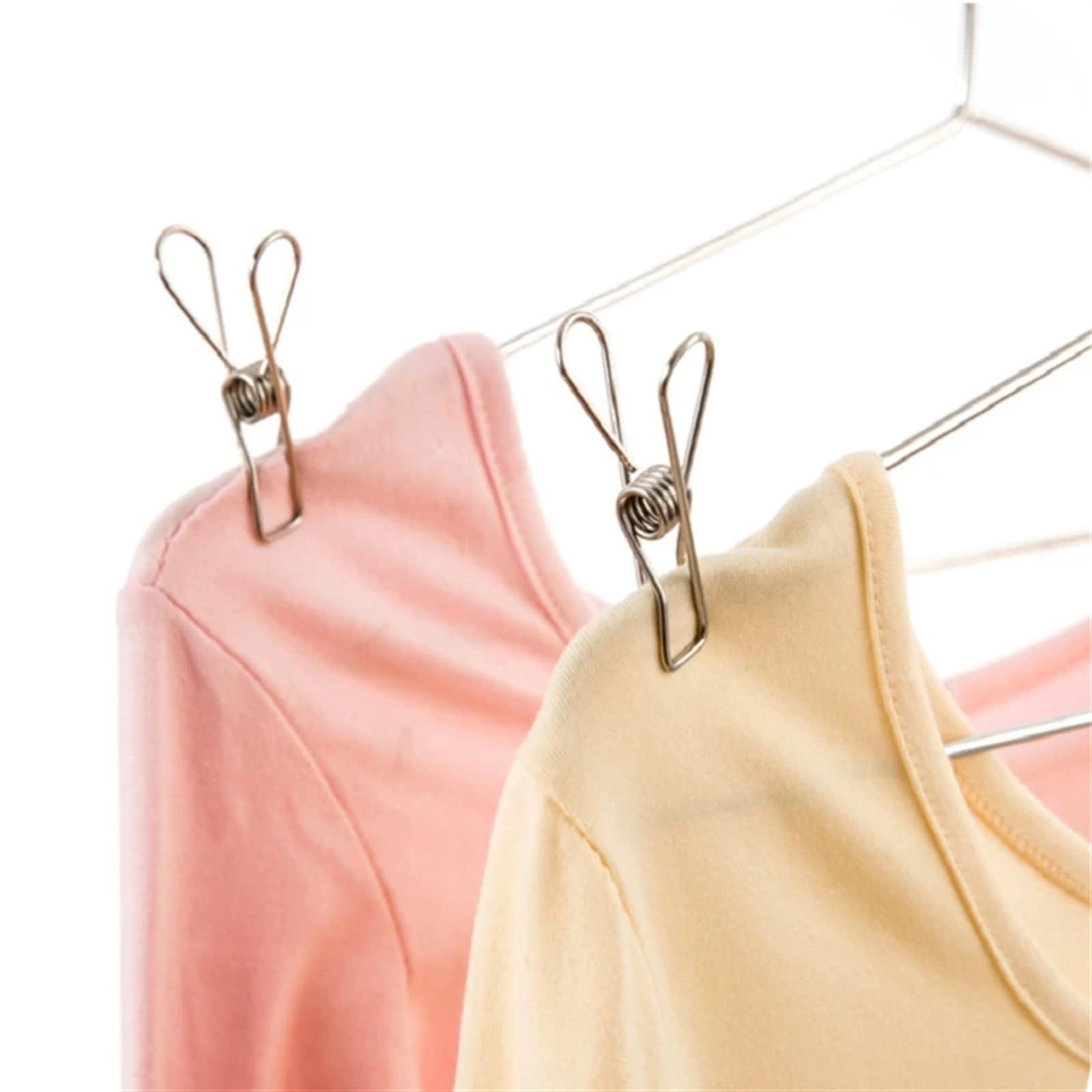 Pinzas de ropa de acero inoxidable para colgar en la ropa, 20 pinzas multiusos resistentes al viento de acero inoxidable de grado marino duraderas