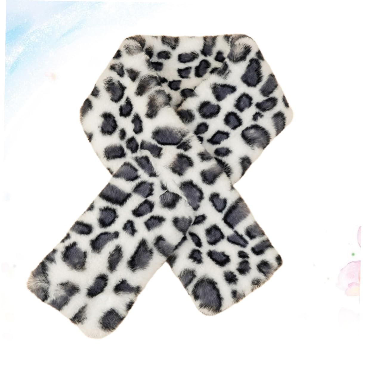 CALLARON 3pezzi Foulard Leopardo Autunno Inverno Scarf Calda Protezione Freddo Scarf Casual Per Donne Bianco